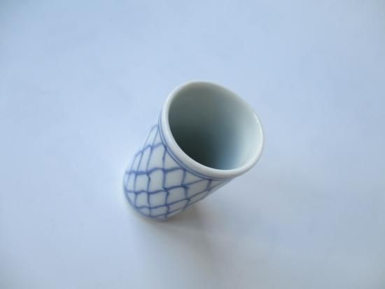 染付 網目茶巾筒 (箱なし)三代 西村徳泉 - 茶道具販売 栗林園