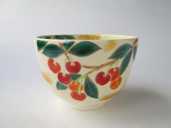 茶道具 抹茶茶碗 色絵茶碗 桜流水 加藤起楽作 茶道 : 茶道具