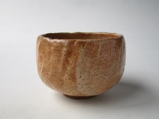 茶道具　瀬戸名工　加藤麦袋作　無地志野茶碗　書付時代箱　C　R8351 御大典記念 志野茶碗 (共箱)加藤麦袋 - 茶道具販売 栗林園