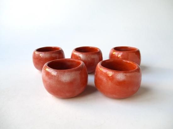 赤楽 つぼつぼ 5客入り (紙箱)楽入窯 - 茶道具販売 栗林園 赤楽 つぼつぼ 5客入り (紙箱)楽入窯 - 茶道具販売 栗林園