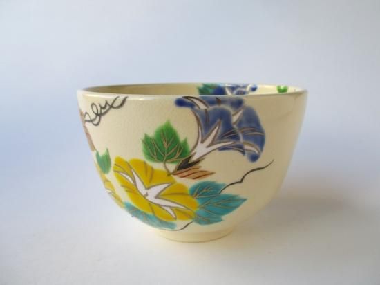 色絵 朝顔茶碗 (紙箱)水出宗絢 - 茶道具販売 栗林園