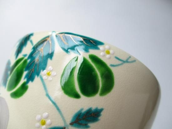 加藤起楽　色絵茶碗　風船かずら 茶道具 茶碗 茶碗 色絵 風船かずら 加藤起楽 化粧箱 : 新古