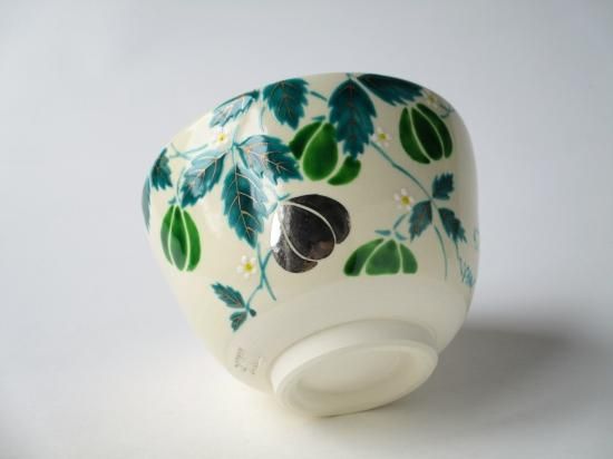 色絵 風船かずら茶碗 (紙箱)加藤起楽 - 茶道具販売 栗林園