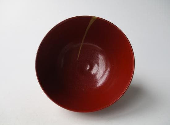 珉平焼 赤地 金海老茶碗 (共箱) - 茶道具販売 栗林園 珉平焼 赤地 金海老茶碗 (共箱) - 茶道具販売 栗林園
