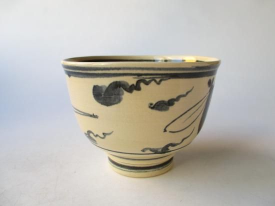 茶道具 茶碗 彫三島 高麗 高麗写 高槻 古曽部 寒川義崇 共箱 古曽部焼 高槻古曽部 寒川義崇造 立鷺 汲出茶碗 五客 共箱 M