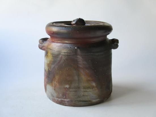 備前焼 耳付水指 (共箱)伊勢崎満 - 茶道具販売 栗林園 備前焼 耳付水指 (共箱)伊勢崎満 - 茶道具販売 栗林園