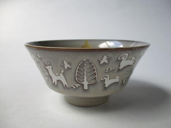 灰釉 森のクリスマス茶碗 (紙箱)千寿窯 - 茶道具販売 栗林園 灰釉 森のクリスマス茶碗 (紙箱)千寿窯 - 茶道具販売 栗林園