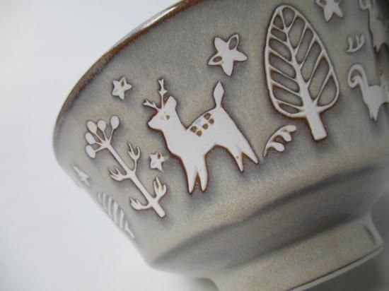 灰釉 森のクリスマス茶碗 (紙箱)千寿窯 - 茶道具販売 栗林園