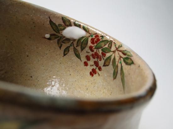 茶器/茶道具 抹茶茶碗】 灰釉 寒雀(福良雀) 内金 中村良二作 茶器/茶道具 抹茶茶碗】 灰釉 寒雀(福良雀) 内金 中村良二作