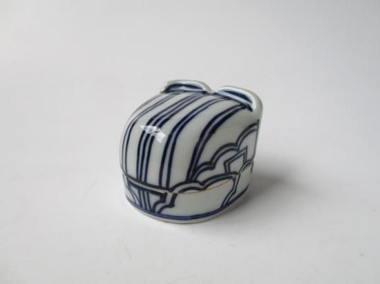 ビッグ割引 西村徳泉 (共箱)三代 冠香合 染付 - 栗林園 茶道具販売 工芸品