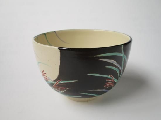 茶道具　平安　加藤光漆造　螺鈿装飾　乾漆茶碗　共箱　V　6724 色絵 月に兎茶碗 (共箱)加藤ひろこ - 茶道具販売 栗林園