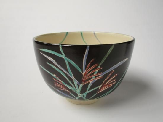 色絵 月に兎茶碗 (共箱)加藤ひろこ - 茶道具販売 栗林園