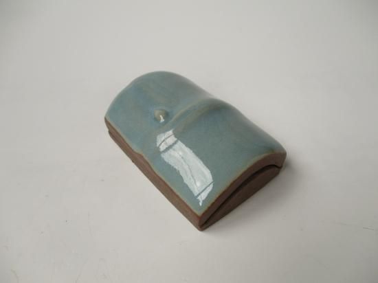 青瓷 切り竹香合 (共箱)二代 宇野宗甕 - 茶道具販売 栗林園