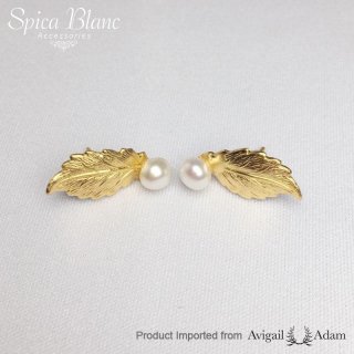 【Gold Leaves ＆ Pearls】 ピアス【Avigail Adam】