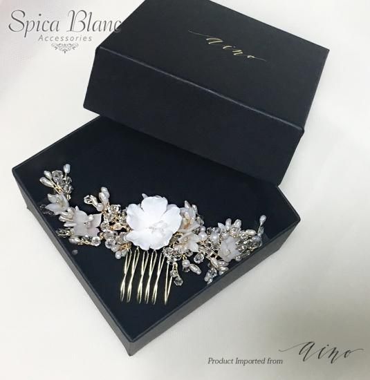さくらフローラルコーム【aino】｜インポート ブライダル ヘッドドレス