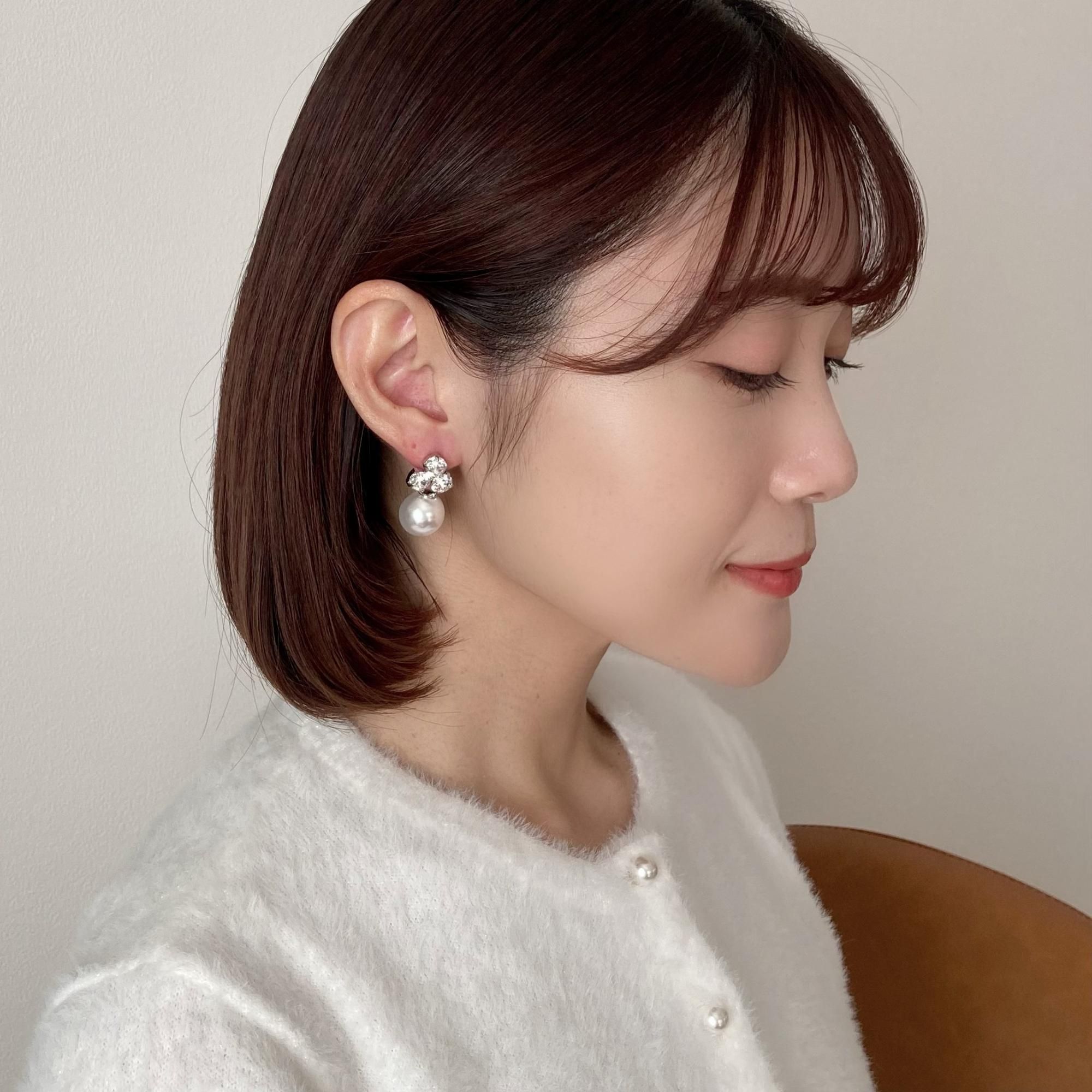 Elizabeth Bower】Duet Studピアス シルバー