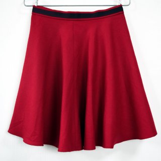 ウールフレアスカート 赤　こっくりとした深みのあるレッド