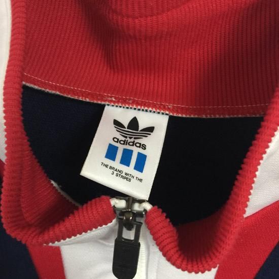 adidas ハーフジップBIGプルオーバー 紺×赤×白 - 古着屋マッシュ adidas ハーフジップBIGプルオーバー 紺×赤×白 - 古着屋マッシュ
