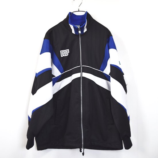 enerre 切り替えデザイントラックジャケット 黒×白×青(ブラック