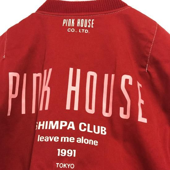 PINK HOUSE バックロゴ中綿ブルゾン 赤(レッド) - 古着屋 PINK HOUSE バックロゴ中綿ブルゾン 赤(レッド) - 古着屋