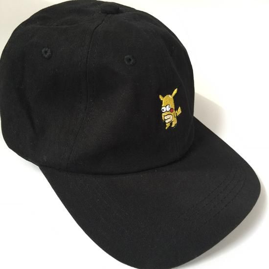 キャラクター刺繍キャップ 黒 ブラック 古着屋マッシュ かわいくて安い古着のお通販