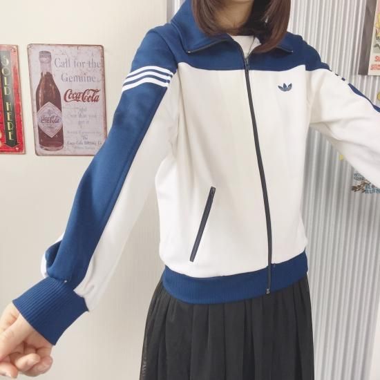 80’s adidas アディダス　バイカラー　トラックジャケット　ネイビー