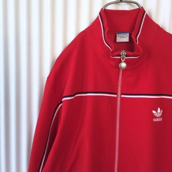 adidas ヴィンテージトラックジャケット 白紺ライン レフォイル