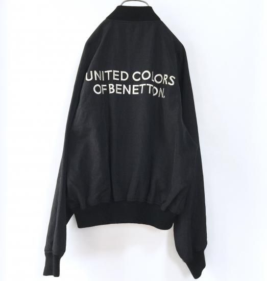 Benetton Formula フリース×キルト袖ワッペン コート 緑×黒 Benetton Formula フリース×キルト袖ワッペン コート 緑×黒