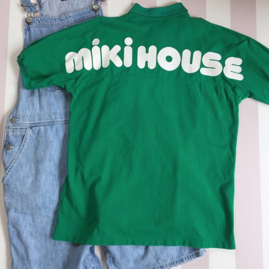 MIKIHOUSE ビッグロゴ ポロシャツ 緑(グリーン)/-古着屋マッシュ