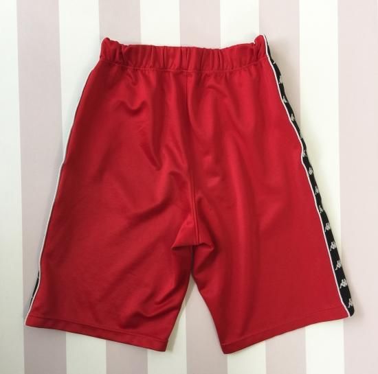 品良く着こなすため Kappa ハーフパンツ サイドロゴライン 赤(レッド) - 古着屋 パンツ