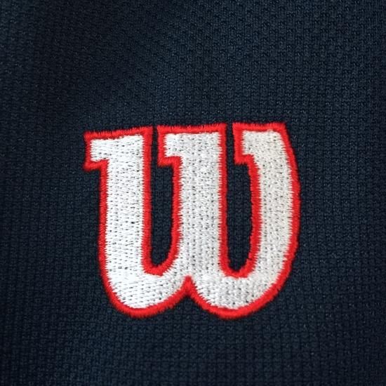 Wilson CHICAGO.USA 襟袖ロゴ トラックジャケット ネイビー-古着