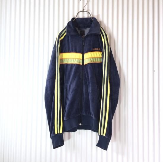 廃盤新品 adidas ベロアトラックジャケット 襟高 ネイビー 2XL