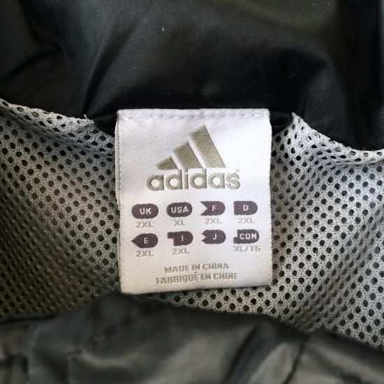 adidas BIGナイロンジャケット 3本ライン 黒×白- 古着屋マッシュ adidas BIGナイロンジャケット 3本ライン 黒×白- 古着屋マッシュ