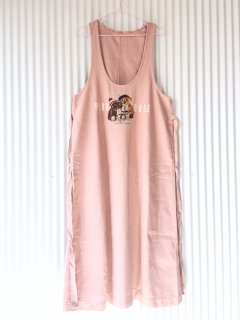 PINK HOUSE ニットくまちゃん刺繍ジャンパースカート くすみピンク