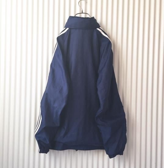 adidas ナイロンアウター 3本ライン ネイビー- 古着屋マッシュ adidas ナイロンアウター 3本ライン ネイビー- 古着屋マッシュ