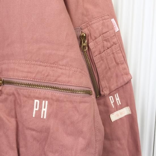 PINK HOUSE MA-1タイプブルゾン バックロゴ くすみピンク- 古着 PINK HOUSE MA-1タイプブルゾン バックロゴ くすみピンク- 古着