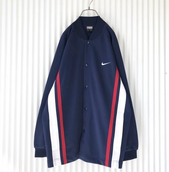 NIKE スタジャン襟ロングジャージ /ネイビー- 古着屋マッシュ