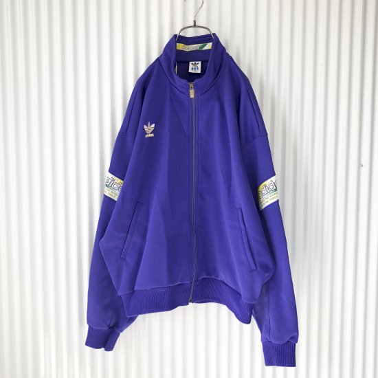 adidas 90'トラックジャケット トレフォイル刺繍/ブルー- 古着屋マッシュ