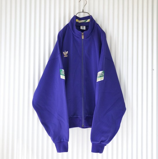 adidas 90'トラックジャケット トレフォイル刺繍/ブルー- 古着屋マッシュ