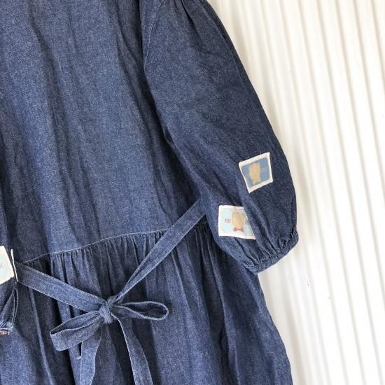 ピンクハウス♡くまワッペン ワンピース 紺くまワッペンデニムワンピース - ピンクハウス通販