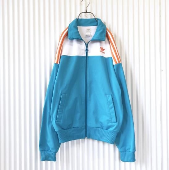 adidas FROLIDA トレフォイル刺繍トラックジャケット /水色 adidas FROLIDA トレフォイル刺繍トラックジャケット /水色