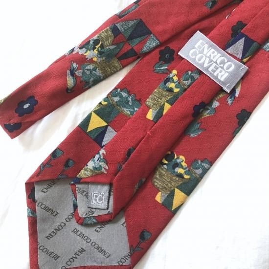 Brother S カモ Dimoda ぞう Enrico Coveri バード フラワーネクタイ 古着屋マッシュ Brother S カモ Dimoda ぞう Enrico Coveri バード フラワーネクタイ 古着屋マッシュ