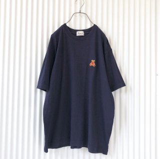 Harrods くまちゃん刺繍ワンポイントTシャツ /ネイビー