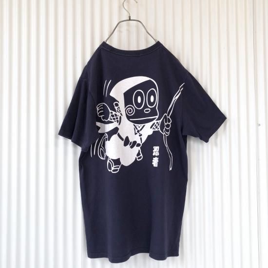 忍者ハットリくん 前後プリントTシャツ-古着屋マッシュ
