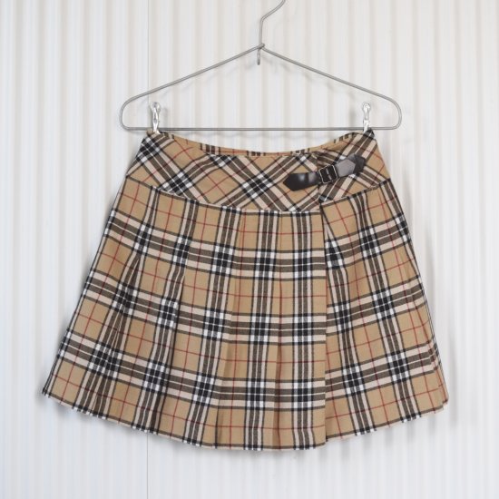 バーバリー巻きチェックスカート - ひざ丈スカート