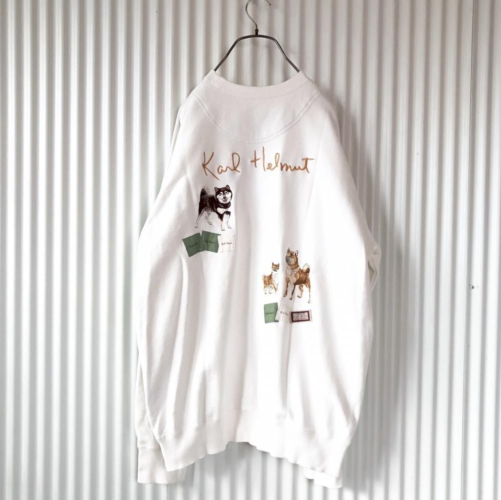 Karl Helmut 柴犬ワンちゃん刺繍スウェット-古着屋マッシュ Karl Helmut 柴犬ワンちゃん刺繍スウェット-古着屋マッシュ