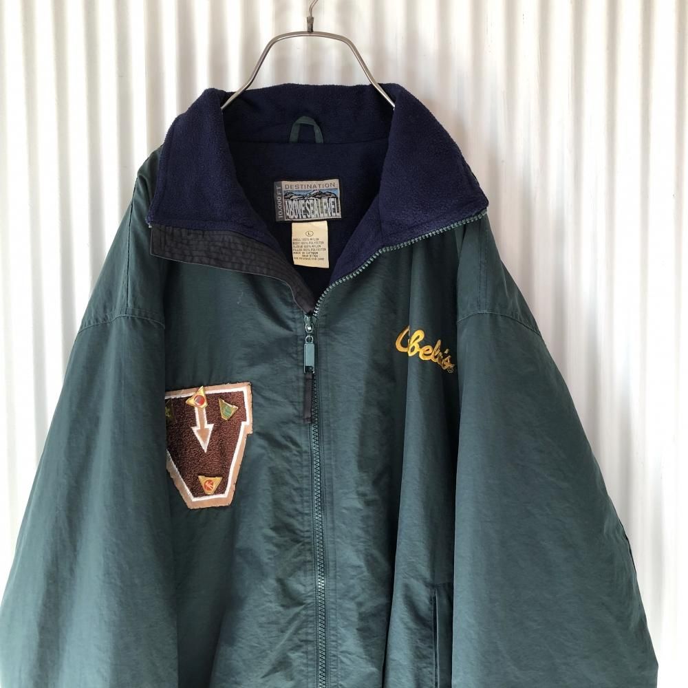 【LANDS' END】裏フリース　ナイロンジャケット　usedAS104