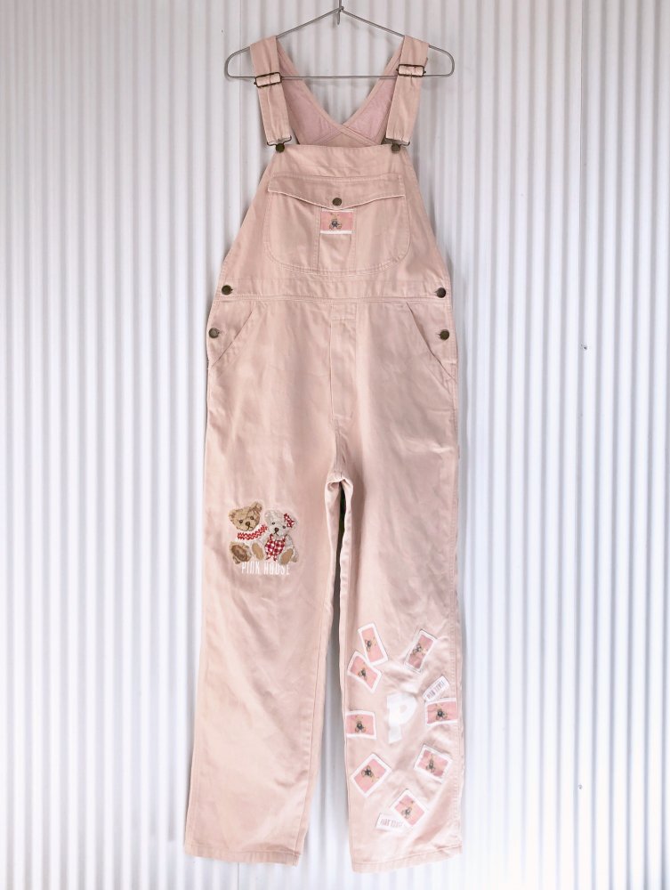 ピンクハウス　花束ブーケ刺繍コーデュロイ　サロペット　ビンテージ