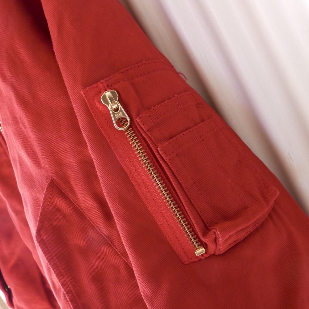 PINK HOUSE フルーツカクテル刺繍バックロゴMA-1タイプブルゾン-古着屋