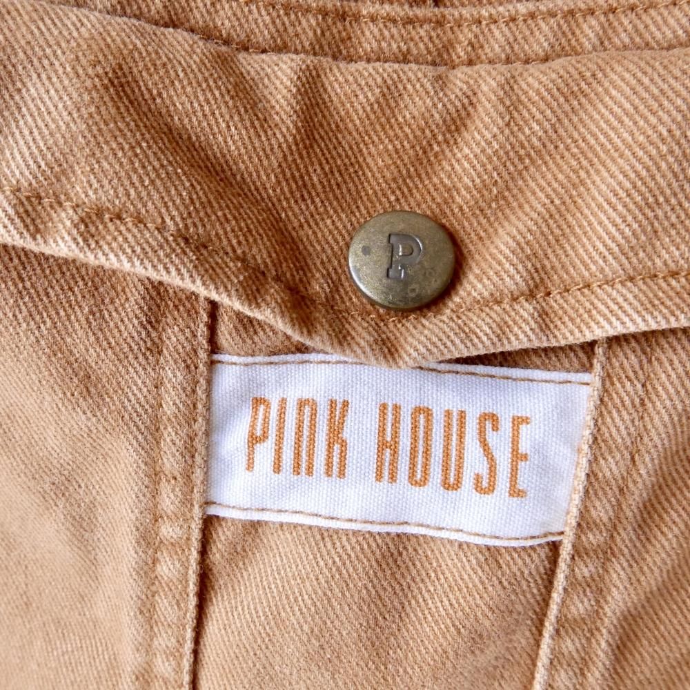 PINK HOUSE ロゴワッペン コットンデニムジャンパースカート PINK HOUSE ロゴワッペン コットンデニムジャンパースカート